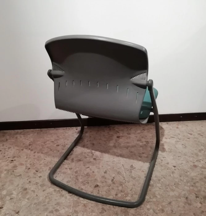 Sedia ufficio Knoll Sedia a Slitta Verde acqua