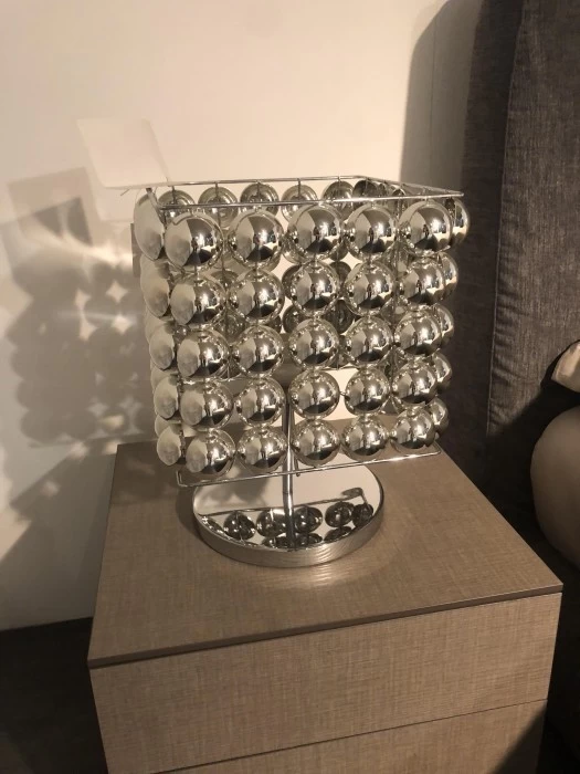 Lampada da tavolo Produzione Artigianale lampada da comodino argento