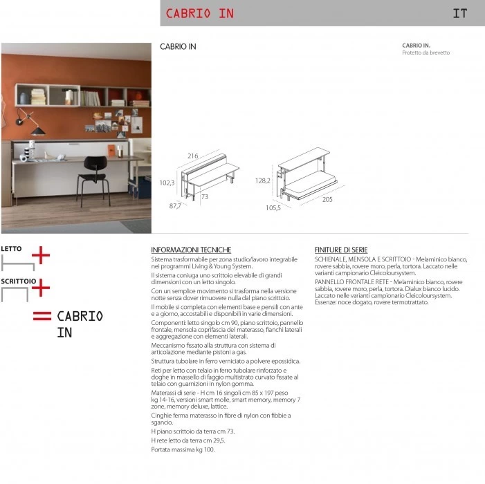 Cameretta trasformabile Clei Cabrio