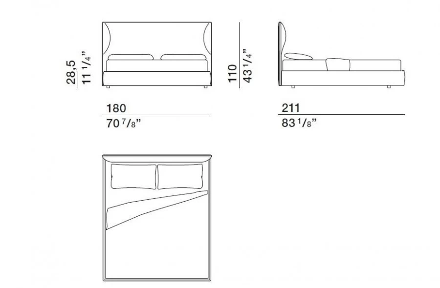 Letto matrimoniale Molteni&C. Ribbon