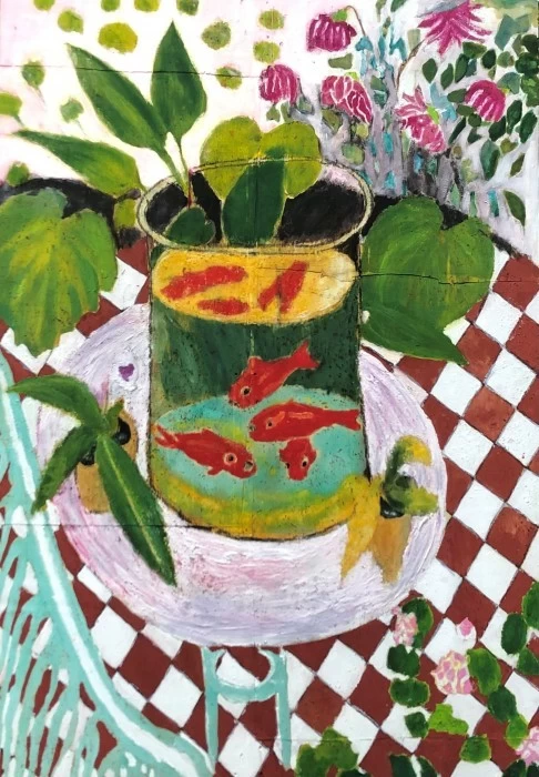 Quadro Benedetta Belloni RED FISH, Homage to Matisse