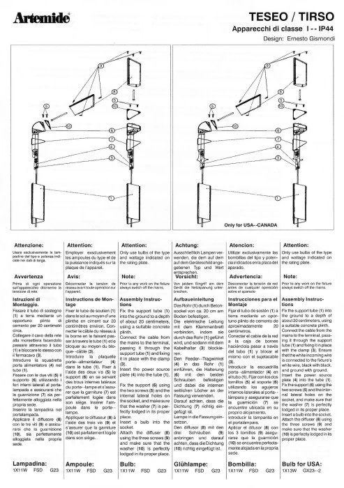 Lampada da terra Artemide Teseo  50