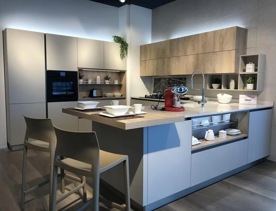 Cucina con penisola Veneta Cucine Oyster Pro