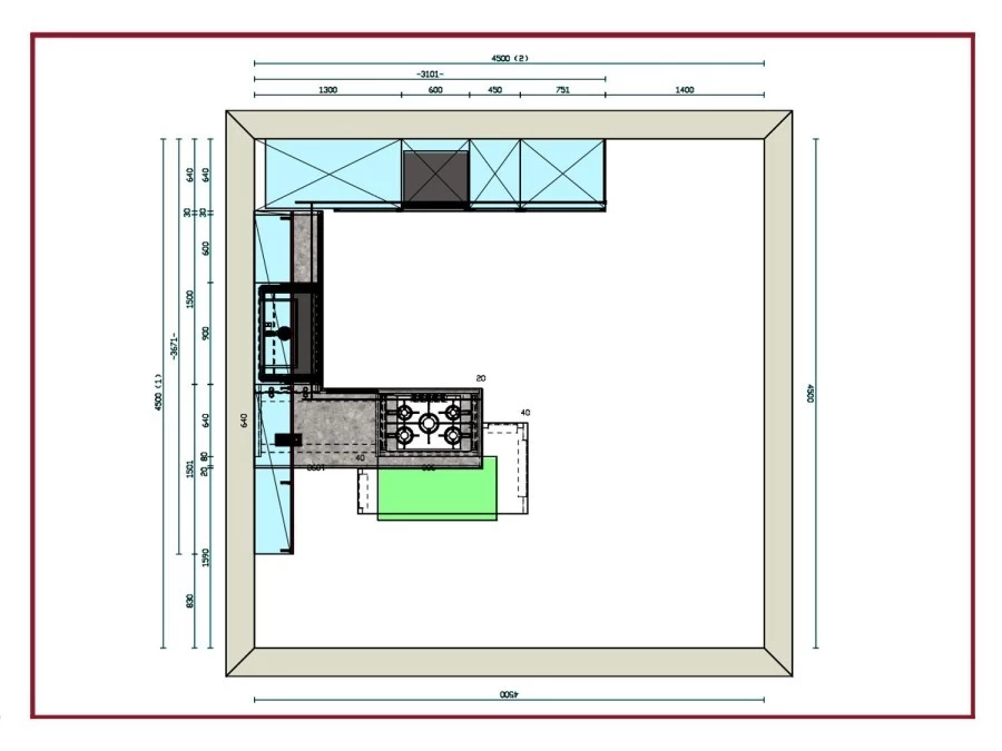 Cucina con penisola Arredo3 KALì QUADRA