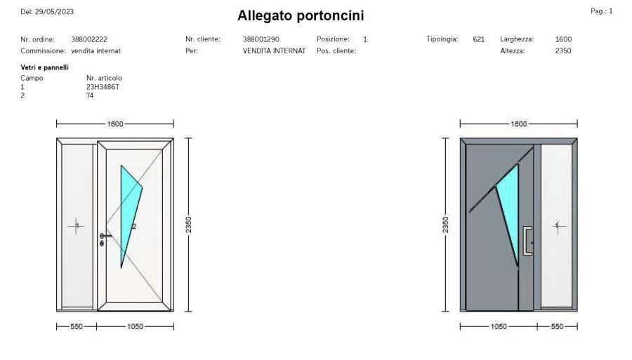 Porta blindata Finstral FIN-DOOR, MODELLO 74 SEMIPLANAR