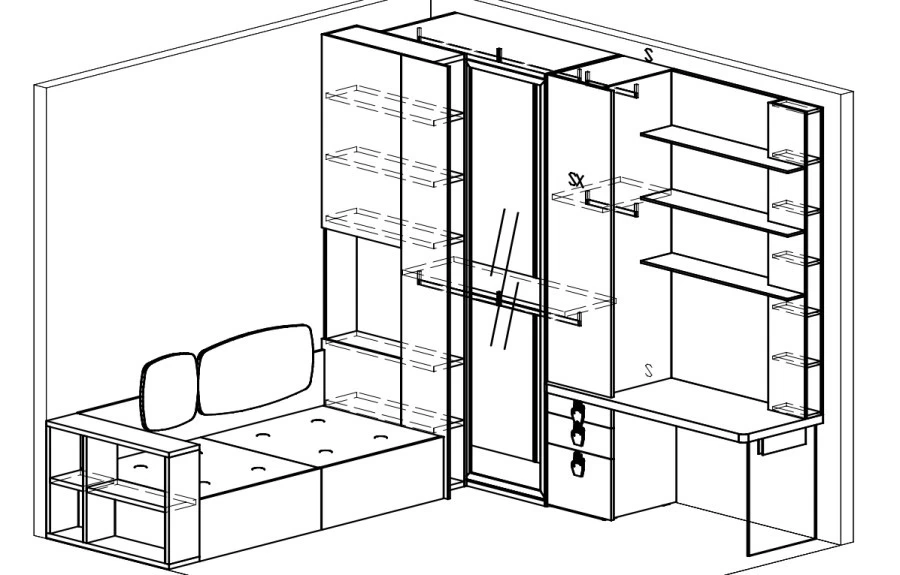 Cameretta con cabina armadio Clever c3