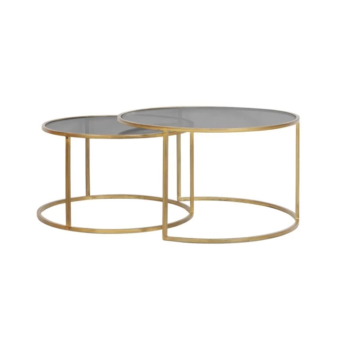 Tavolino rotondo Produzione Artigianale Set 2 tavolini rotondi - Oro