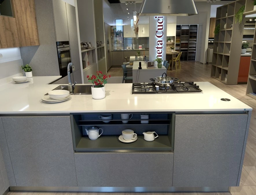 Cucina con penisola Veneta Cucine Oyster Dek