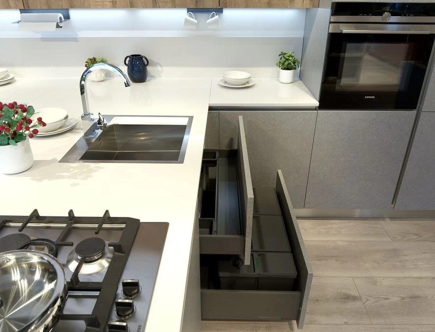 Cucina con penisola Veneta Cucine Oyster Dek