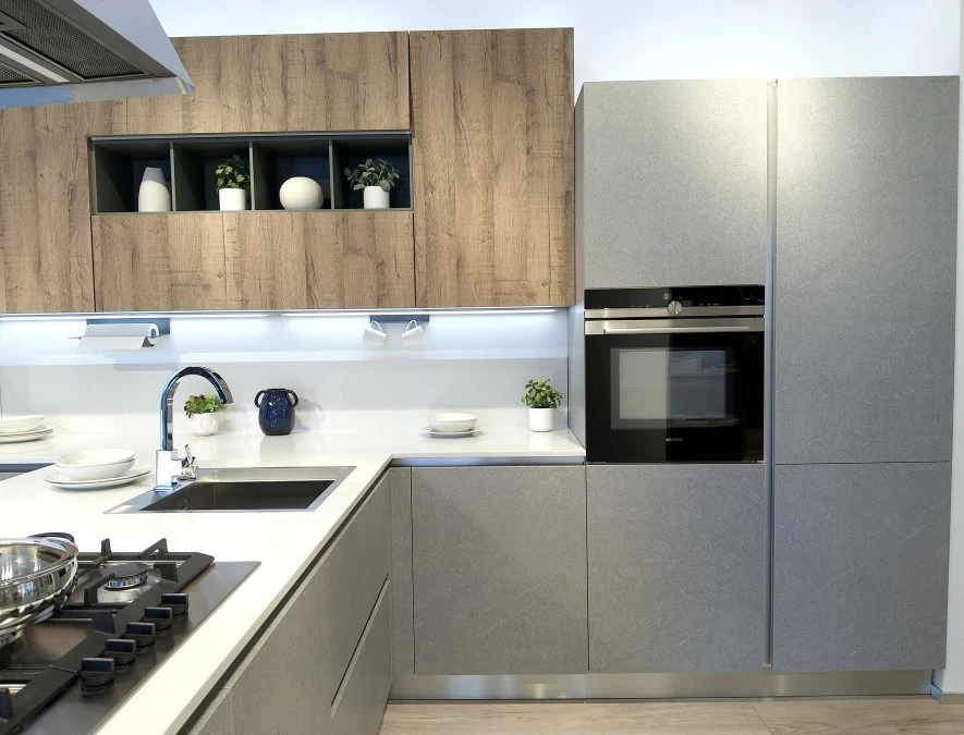 Cucina con penisola Veneta Cucine Oyster Dek