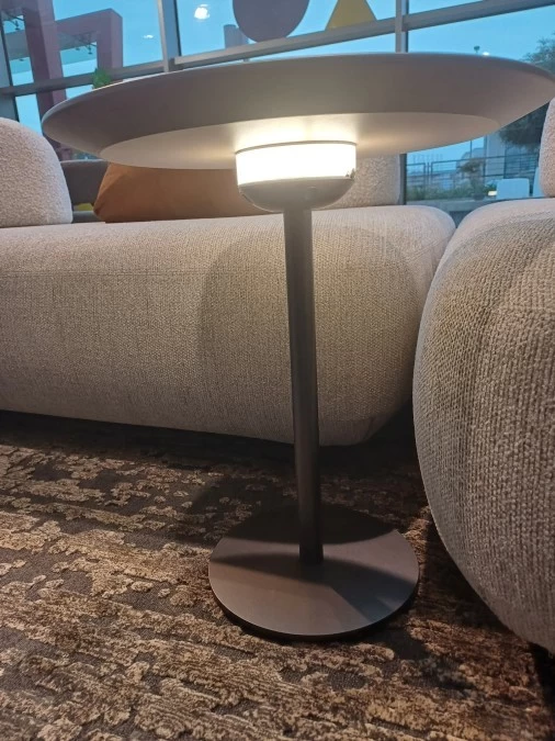 Tavolino rotondo Art Nova Glam con luce