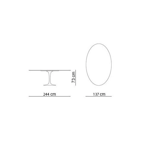Tavolo ovale Knoll Saarinen cm 244