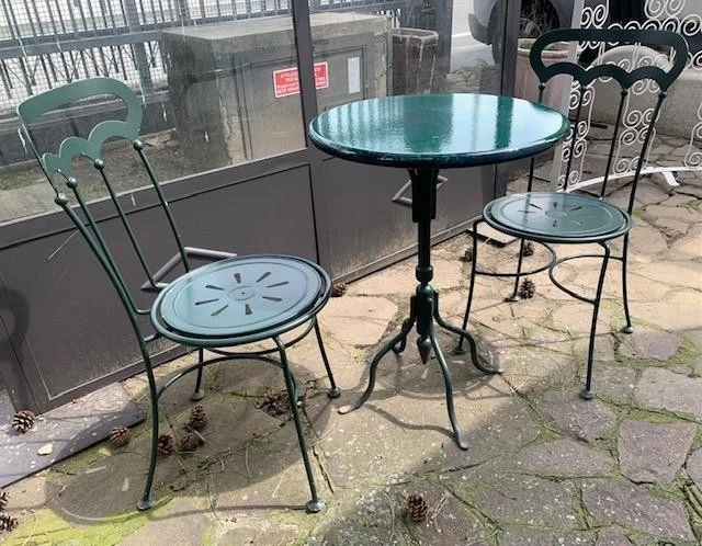 Gruppi tavoli e sedute Outdoor Gaia Ferro Forgiato Set Tavolo "Bistrot" + 2 Sedie "Camilletta"