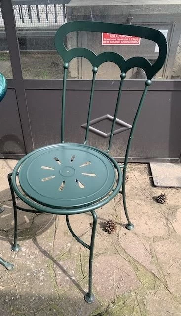 Gruppi tavoli e sedute Outdoor Gaia Ferro Forgiato Set Tavolo "Bistrot" + 2 Sedie "Camilletta"