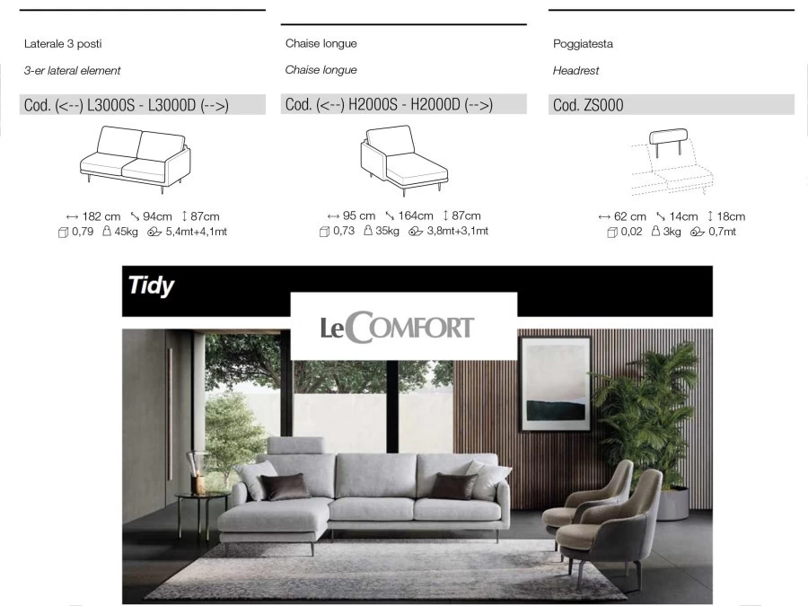 Lecomfort - Divano Tidy - Olivari arredo design
