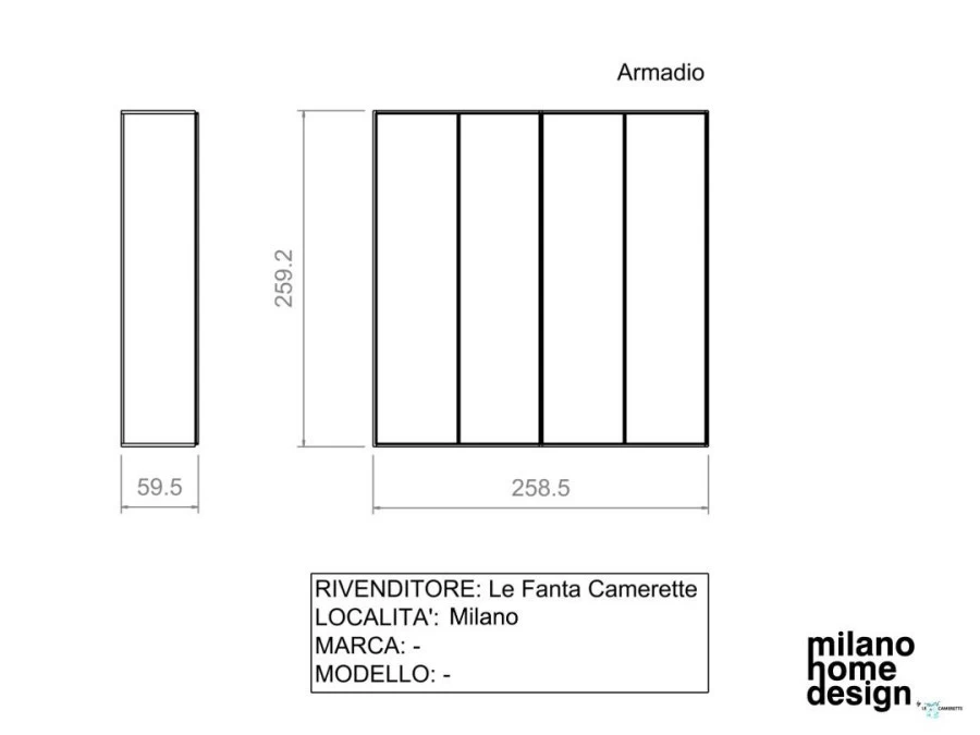 Armadio battente Produzione Artigianale Linear