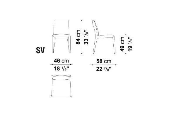 Sedia senza braccioli B&B Italia Mod. Vol Au Vent