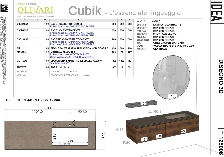 OLIVARI SRL - Ideagroup Cubik essenza legno