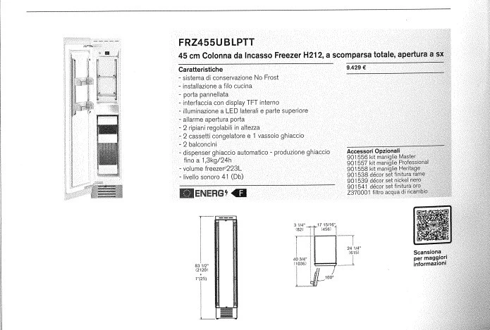 Congelatore Bertazzoni congelatore alto