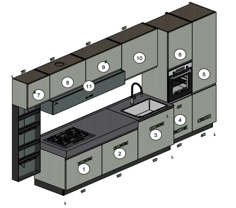 Cucina lineare Stosa Cucine Karma