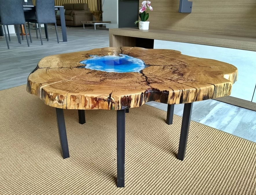 Tavolino rotondo Produzione Artigianale Tronco Artistico