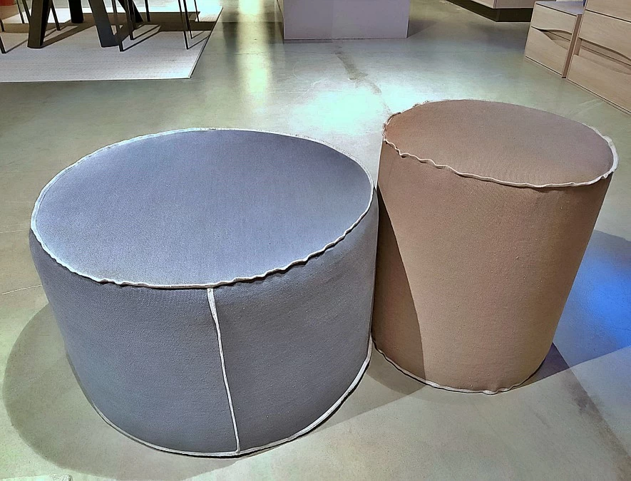 Pouf Maronese Thubo  (coppia Ecrù ed Azzurro )