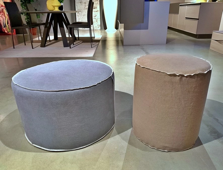 Pouf Maronese Thubo  (coppia Ecrù ed Azzurro )