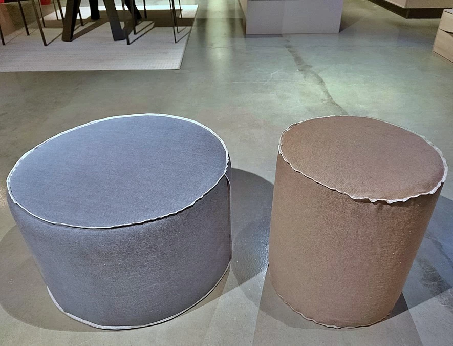 Pouf Maronese Thubo  (coppia Ecrù ed Azzurro )