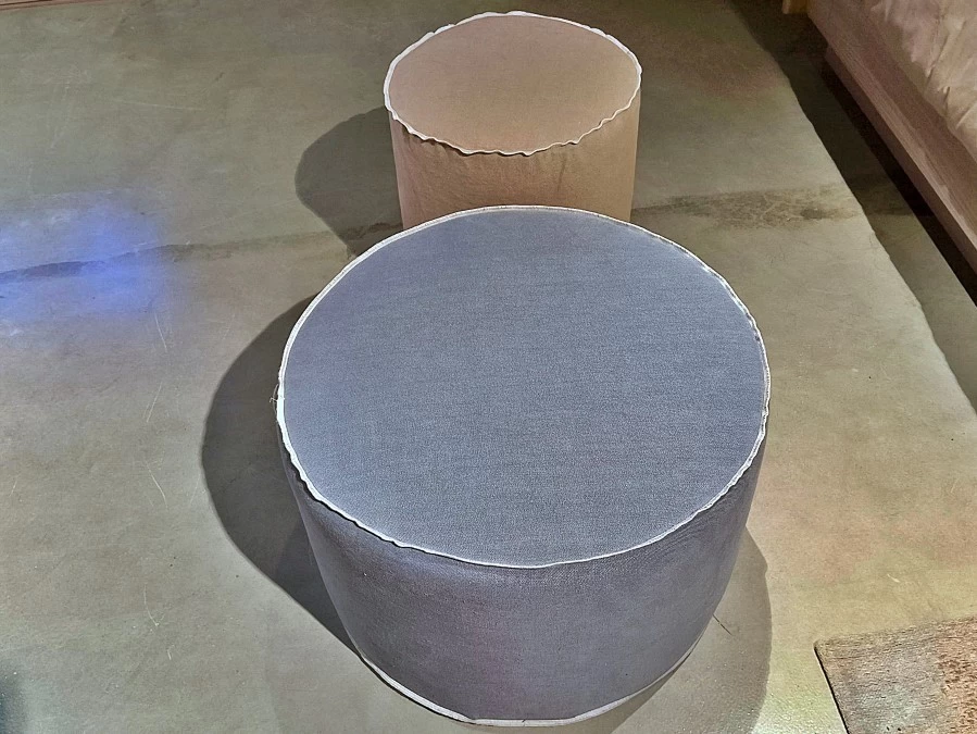 Pouf Maronese Thubo  (coppia Ecrù ed Azzurro )