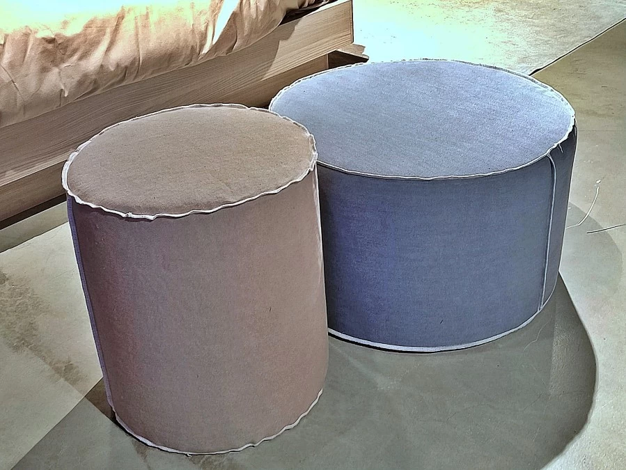 Pouf Maronese Thubo  (coppia Ecrù ed Azzurro )