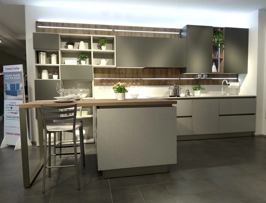 Cucina con penisola Veneta Cucine Oyster Pro