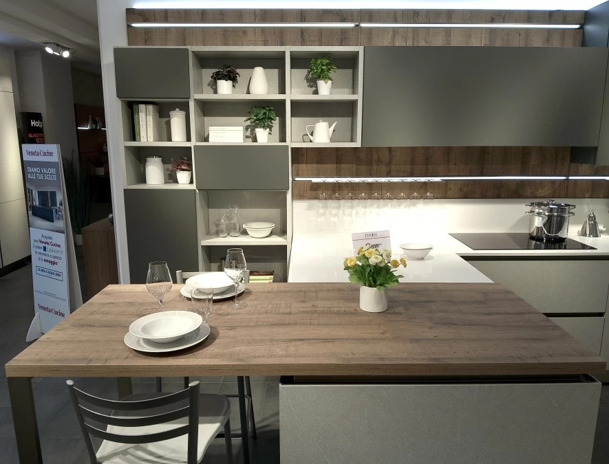 Cucina con penisola Veneta Cucine Oyster Pro