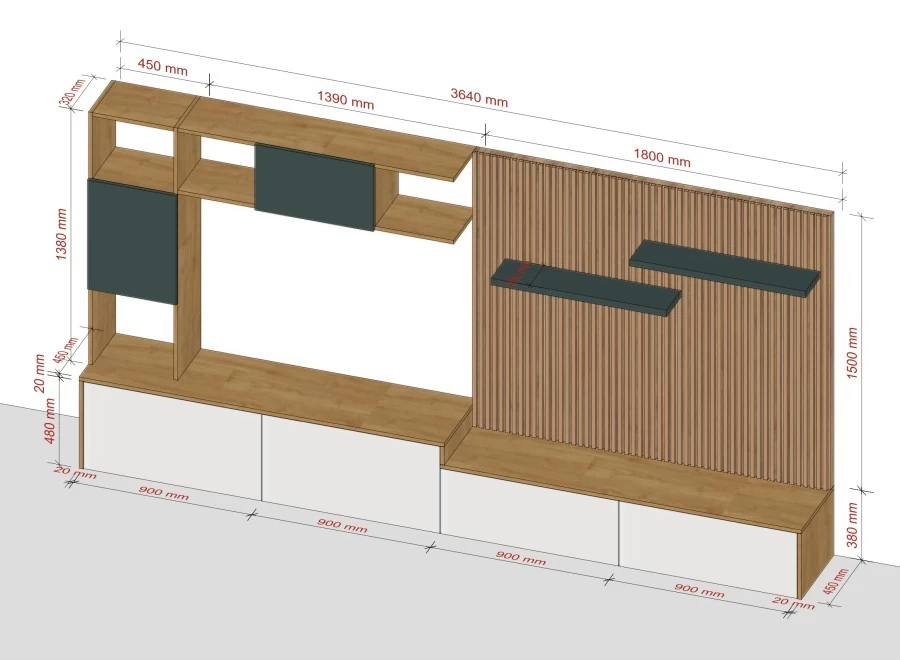 Soggiorno componibile Conti Design Canneté Matrix