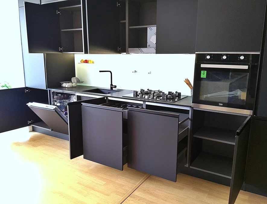 Cucina lineare Forma 2000 Colibrì Total Black