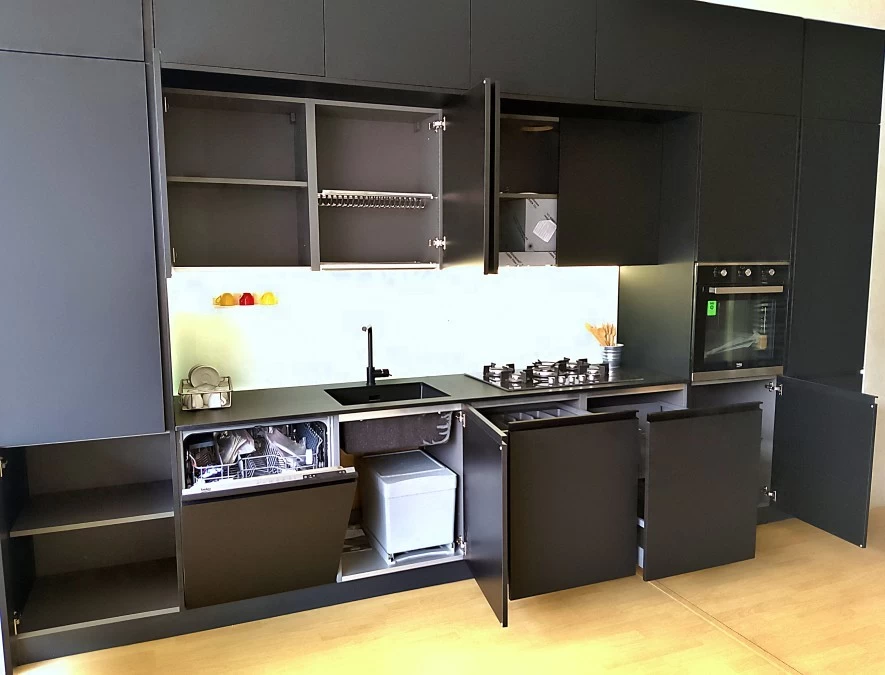 Cucina lineare Forma 2000 Colibrì Total Black