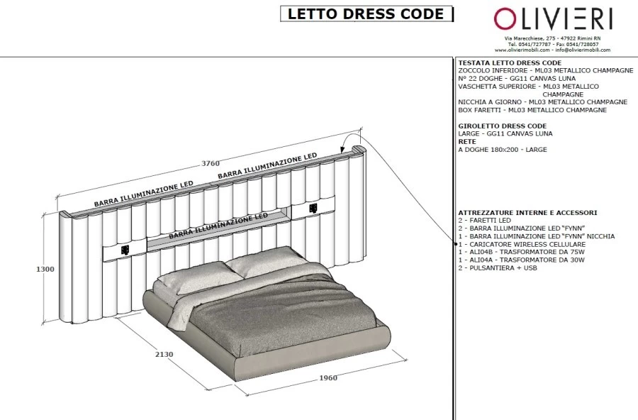 Letto matrimoniale Olivieri DressCode