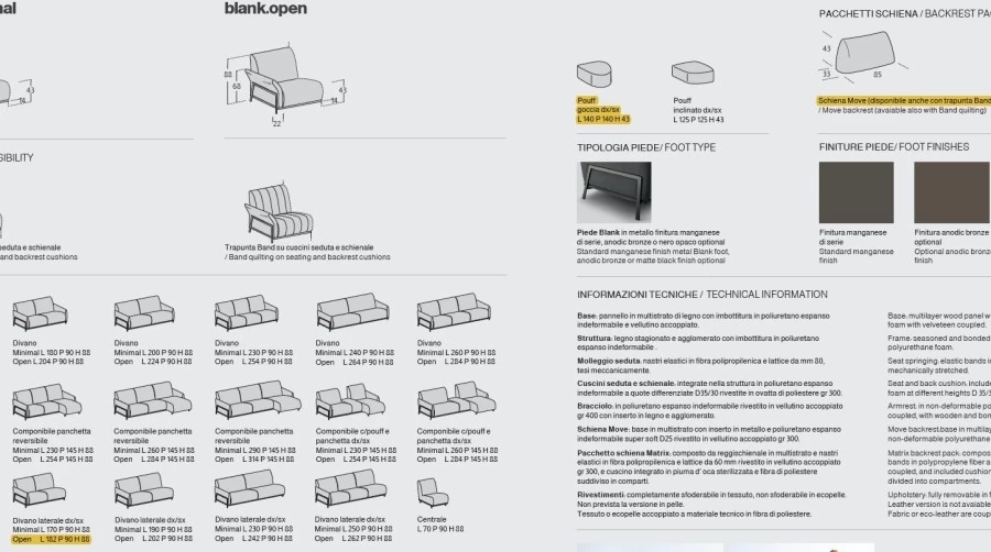 Divano Chaise-longue Samoa Blank Open