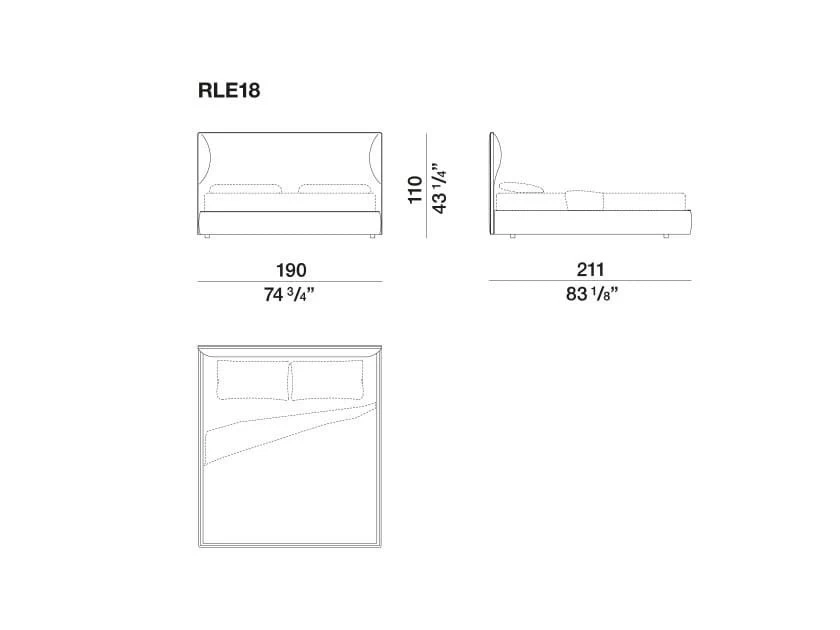 Letto matrimoniale Molteni&C. Ribbon