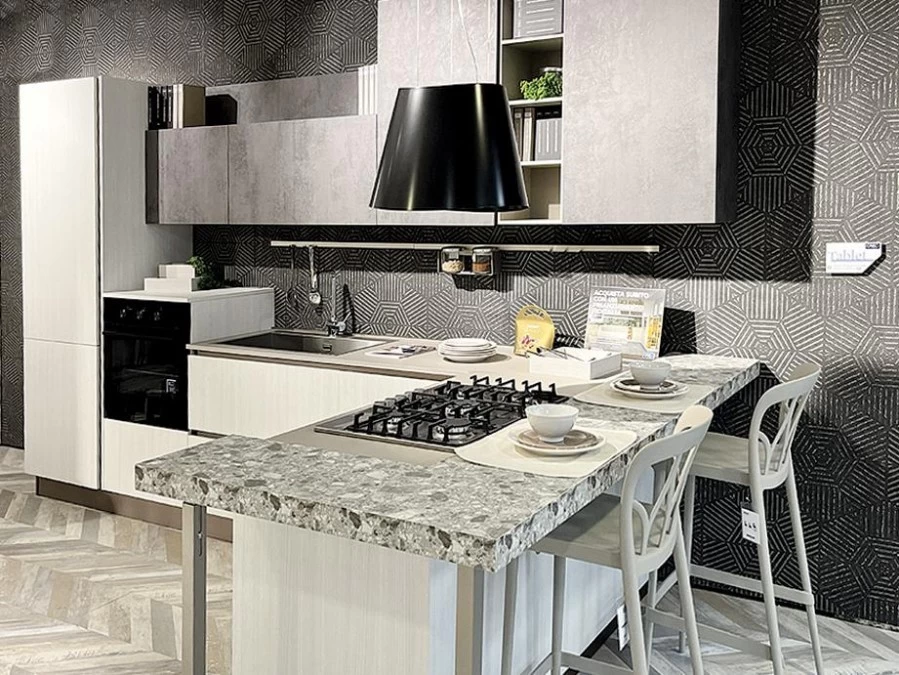 Cucina con penisola Creo Kitchens Tablet Neck