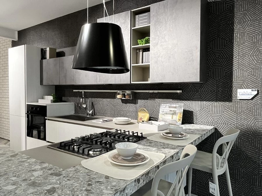 Cucina con penisola Creo Kitchens Tablet Neck