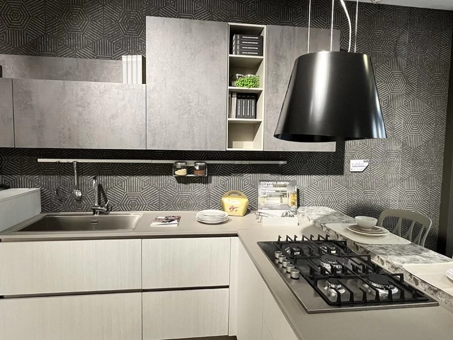 Cucina con penisola Creo Kitchens Tablet Neck