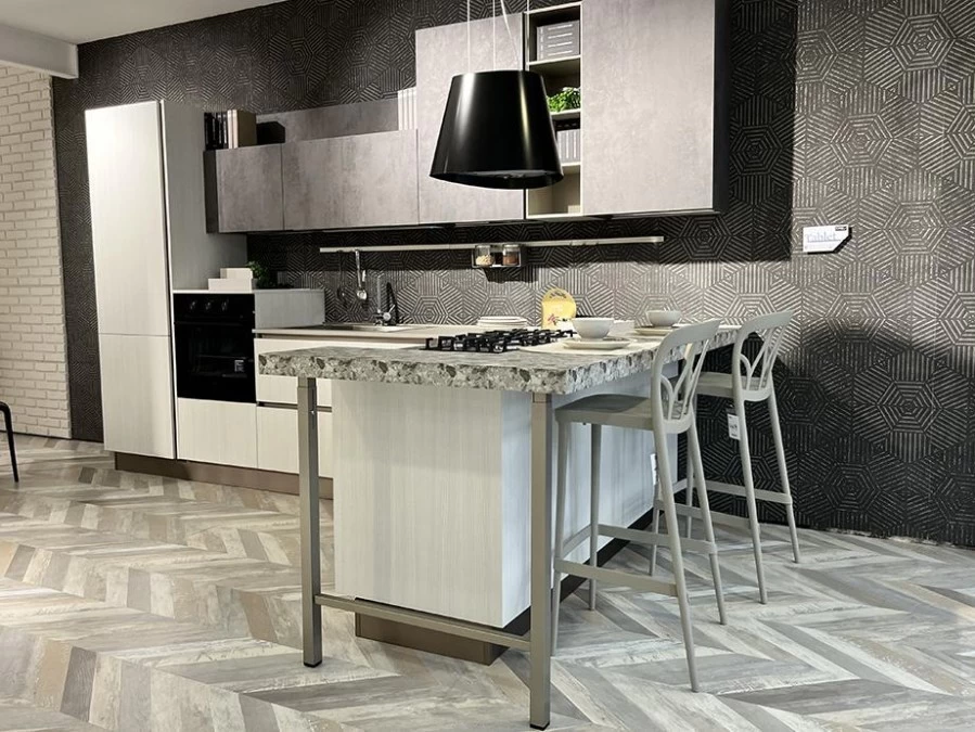 Cucina con penisola Creo Kitchens Tablet Neck