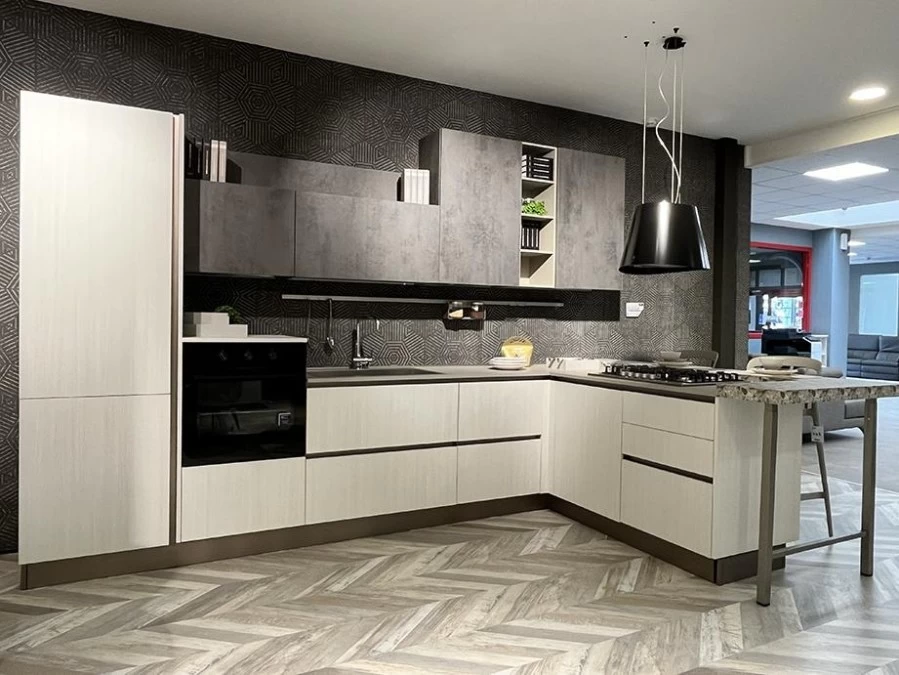 Cucina con penisola Creo Kitchens Tablet Neck