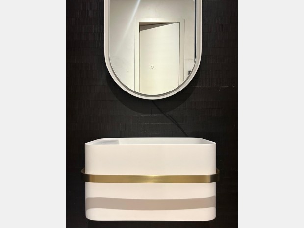 Mobile bagno Copenhagen Bath Yuno Rail Gold 41 con specchio