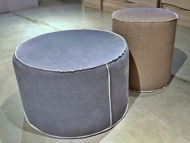 Pouf Maronese Thubo  (coppia Ecrù ed Azzurro )