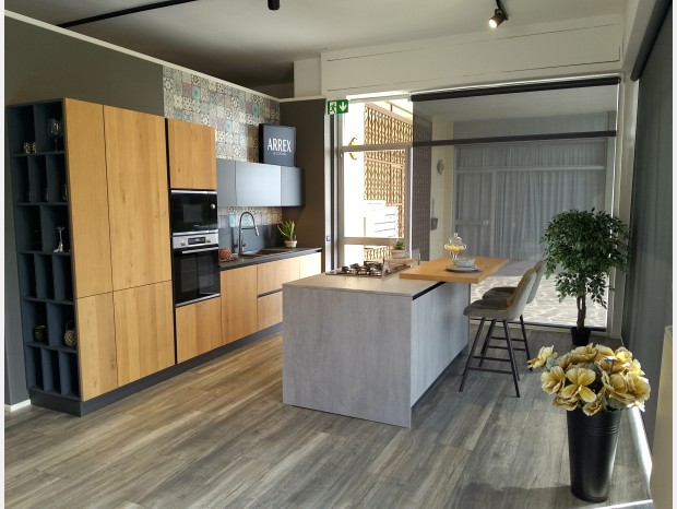 Cucina con Isola Arrex Loft Wood